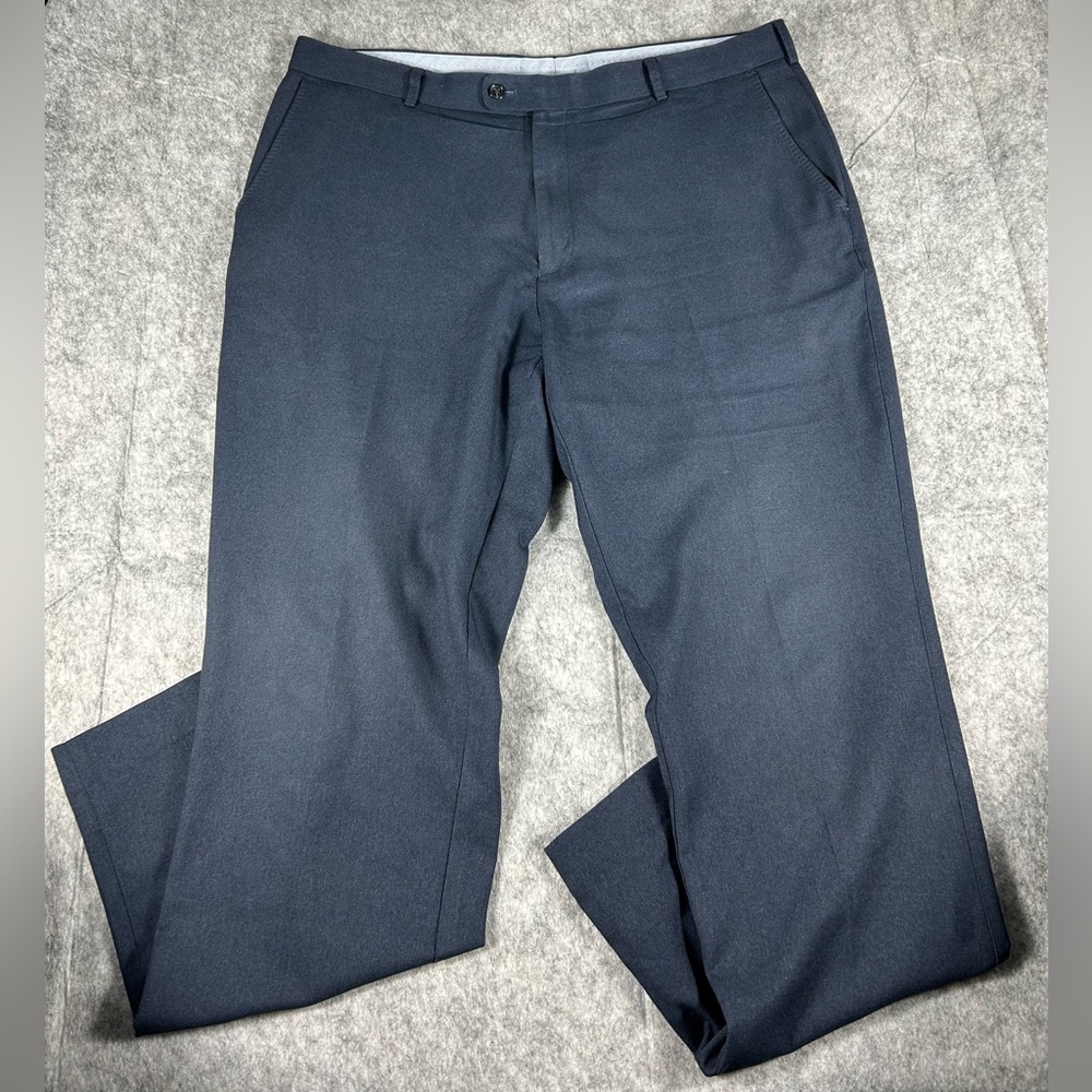 Peter Millar Men’s Wicking Flat Front Golf Pants 40x32 Navy Blue 100% Polyester